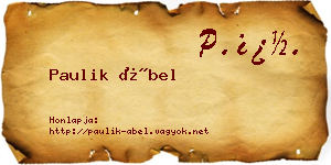Paulik Ábel névjegykártya