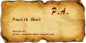 Paulik Ábel névjegykártya