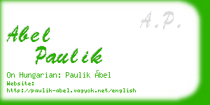 abel paulik business card