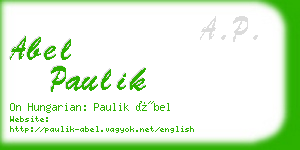 abel paulik business card